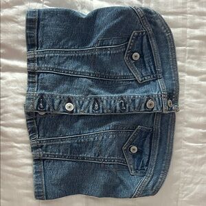 American Eagle Outfitters Blue Denim Tube Top